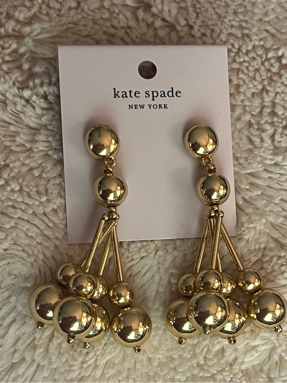 kate spade Gold Ball Cluster Drop Earrings